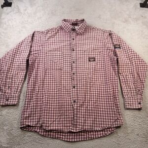 Rasco FR Shirt Men XL Long Red Plaid Flame Resistant Workwear Button Long Sleeve